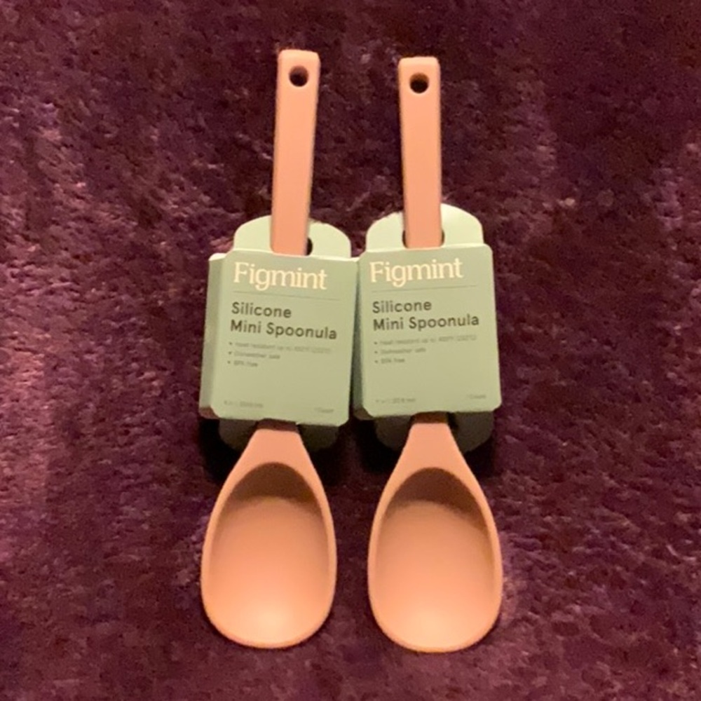 Figmint Silicone Mini Spoonula Kitchen Utensils Set of 2